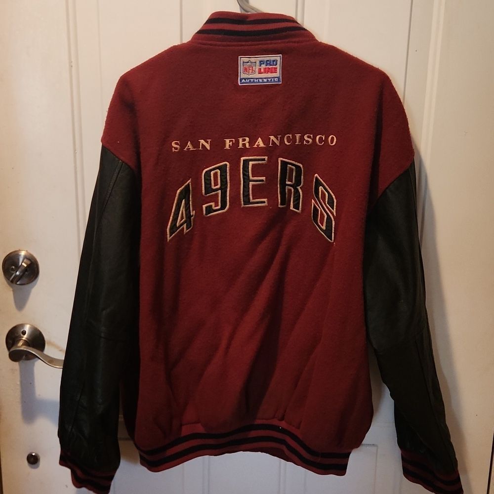 NFL Pro Line San Francisco 49ers Wool Leather Varsity Jacket